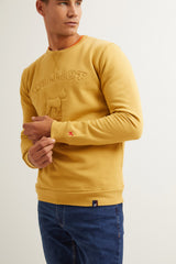 Sudadera Logo Relieve Mostaza