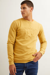 Sudadera Logo Relieve Mostaza