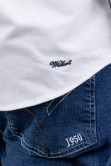 Camisa Oxford Blanco Acabado Brush