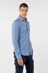 Camisa Micro Estructura Marino
