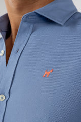 Camisa Micro Estructura Marino