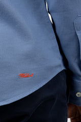 Camisa Micro Estructura Marino