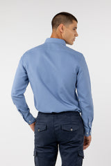 Camisa Micro Estructura Marino