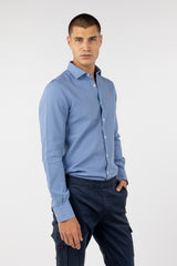 Camisa Micro Estructura Marino