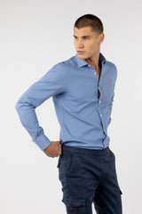 Camisa Micro Estructura Marino
