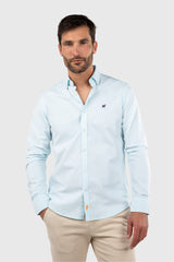 Camisa Oxford Slim Fit Turquesa