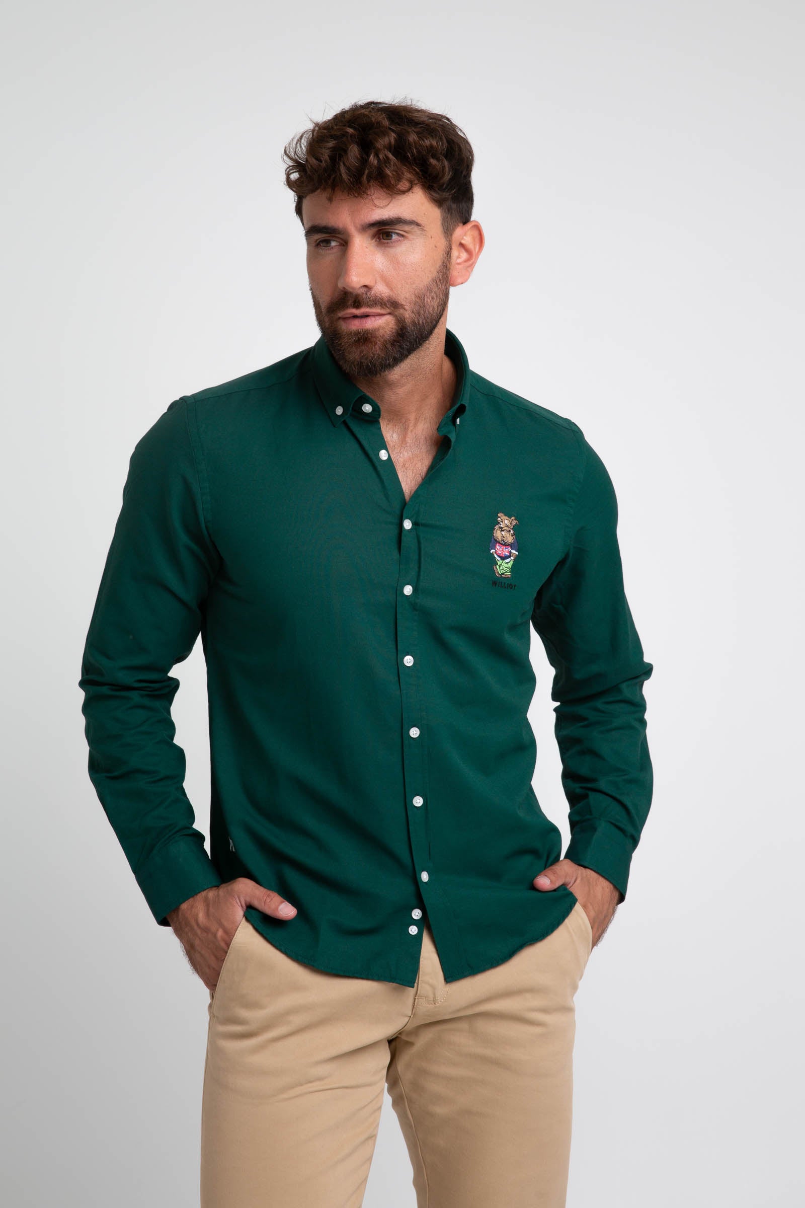 Camisa Oxford MrWilliot Verde Botella