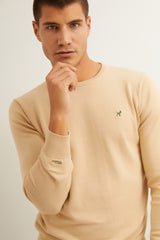 Jersey Cuello Redondo Crema