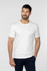 Camiseta Logo Bordado Multicolor Blanca