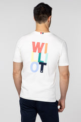Camiseta Logo Bordado Multicolor Blanca