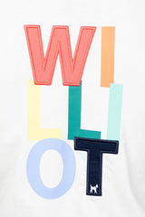 Camiseta Logo Bordado Multicolor Blanca