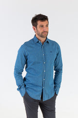 Camisa Denim Estampada Flor