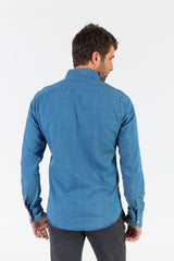 Camisa Denim Estampada Flor