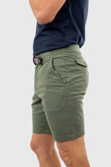 Bermuda Verde Khaki Con Cinturón Étnico