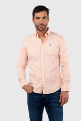 Camisa Micro Vichy Naranja Slim Fit