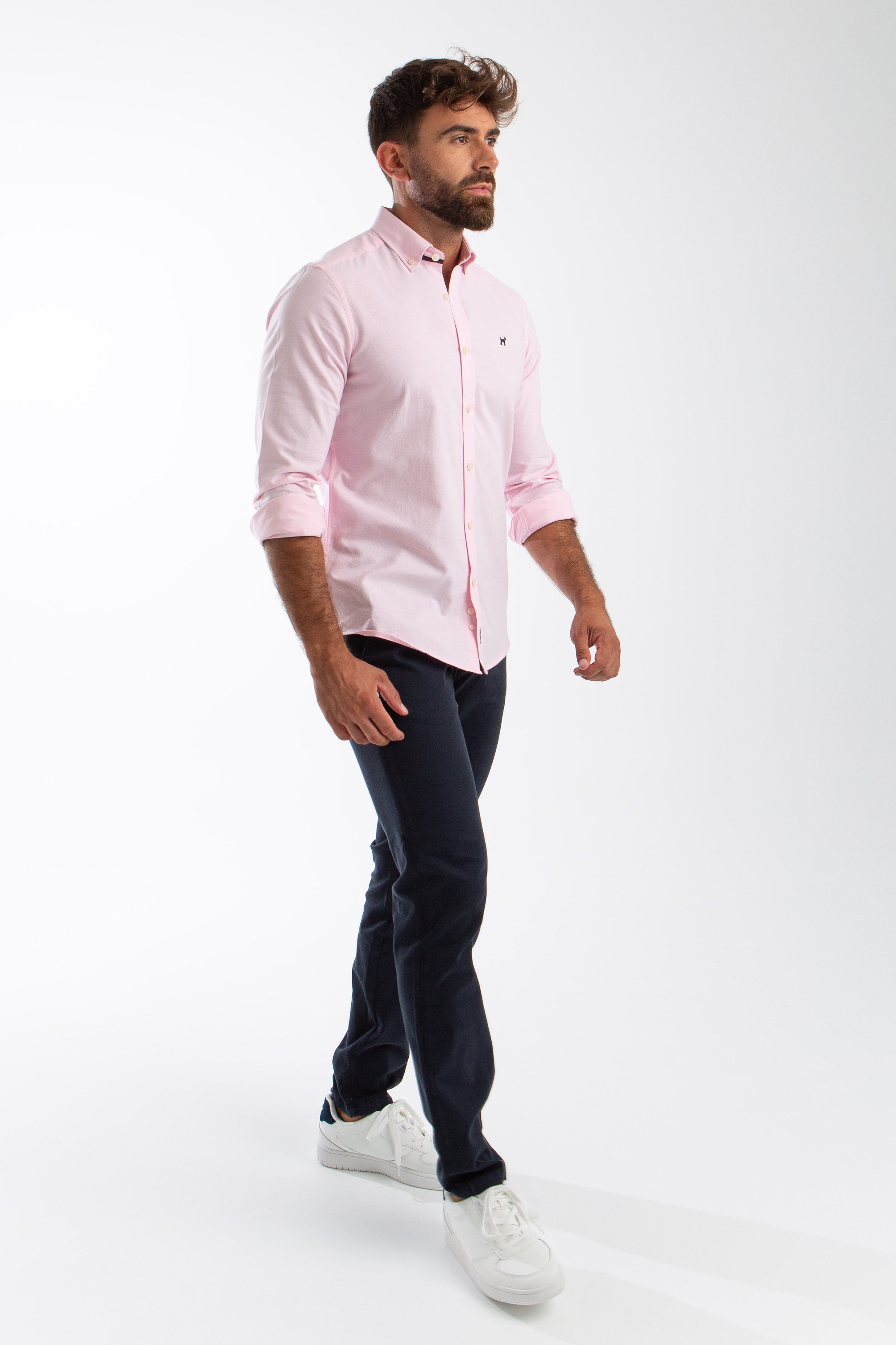 Camisa Oxford Rosa Slim Fit