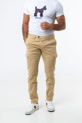Pantalón Cargo Slim Beige