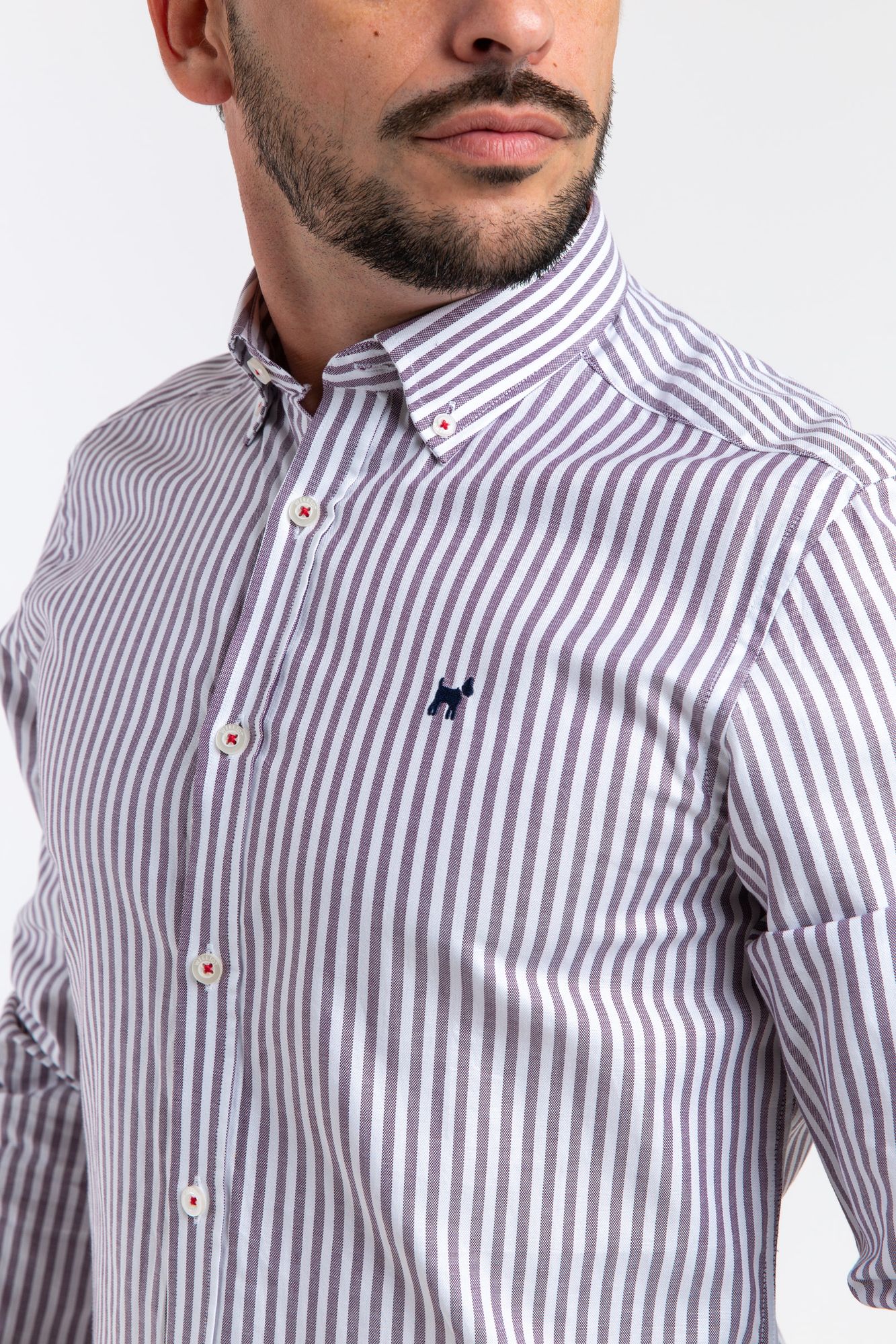 Camisa Raya Oxford Burdeos Slim Fit