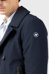 Parka Cruzada Impermeable Marino