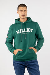 Sudadera Capucha Parches Verde Botella