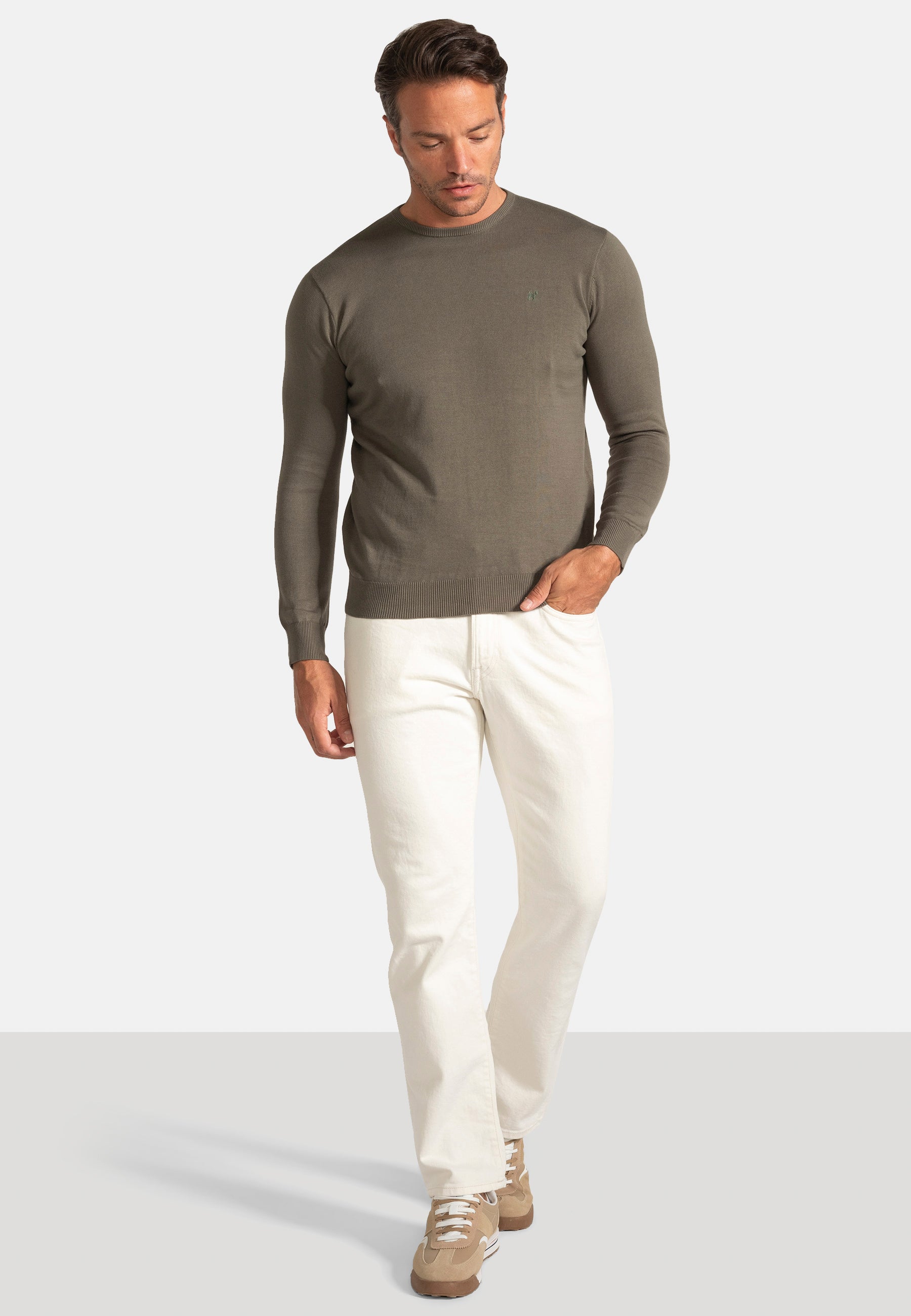 Jersey Cuello Redondo Khaki