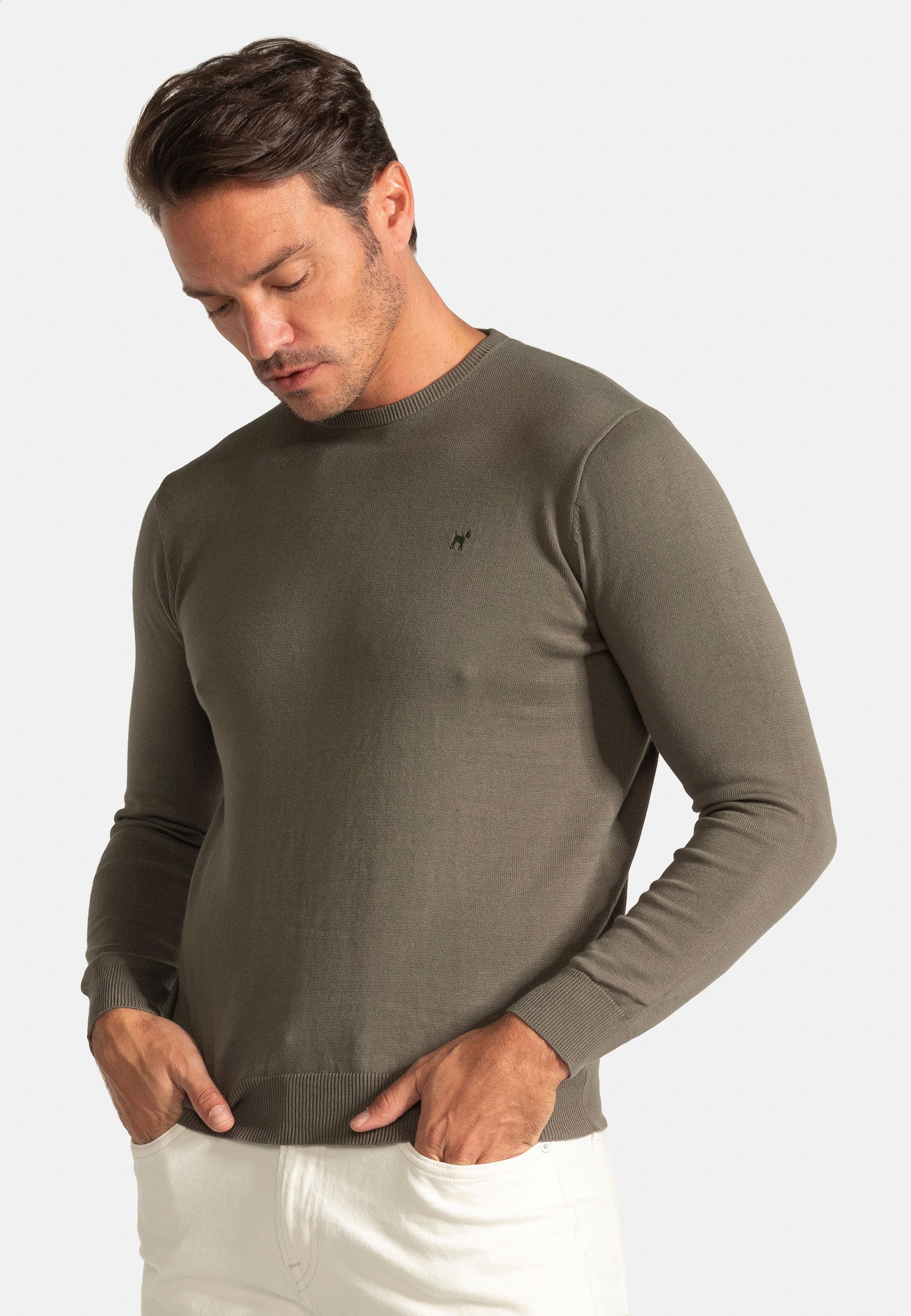 Jersey Cuello Redondo Khaki