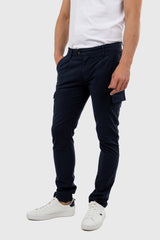 Pantalón Cargo Lino Azul Marino