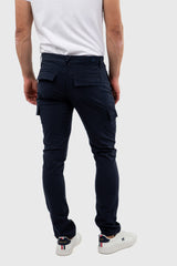 Pantalón Cargo Lino Azul Marino