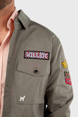 Sobrecamisa con Parches Verde Militar