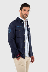 Sobrecamisa con Parches Azul Marino