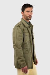 Sahariana Garment Dyed Khaki con Parches Intercambiables