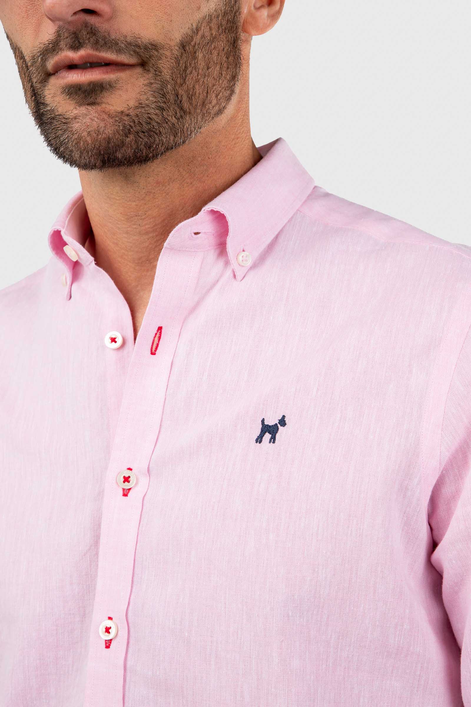 Camisa Rosa Claro en Lino