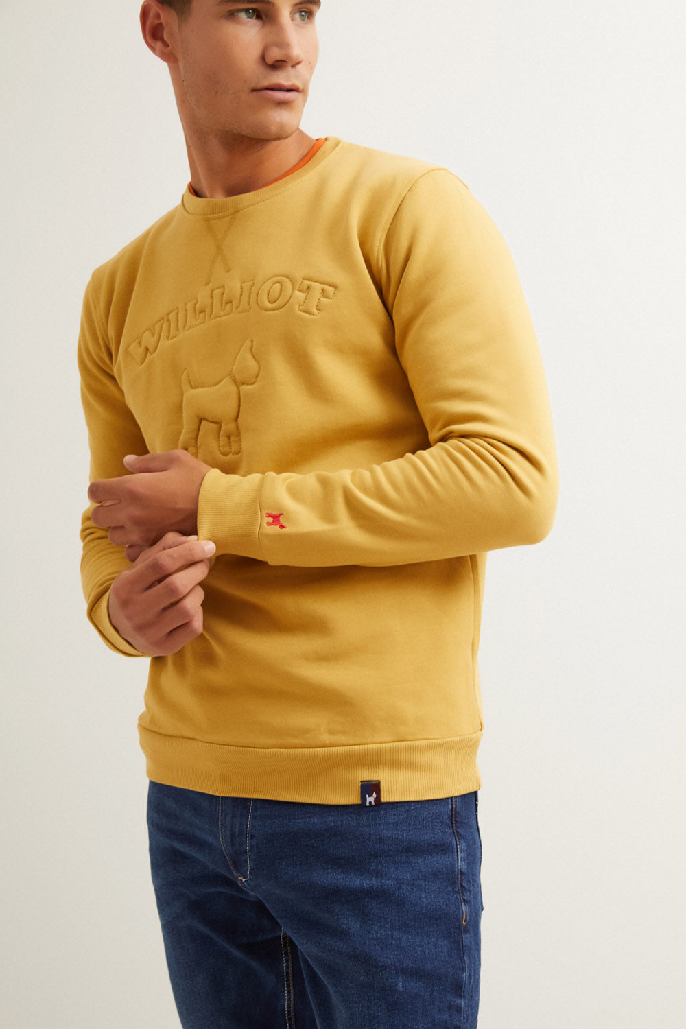 Sudadera Logo Relieve Mostaza