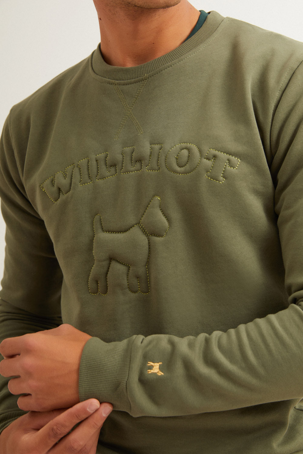 Sudadera Logo Relieve Khaki