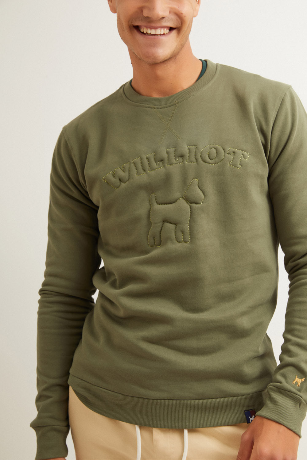 Sudadera Logo Relieve Khaki