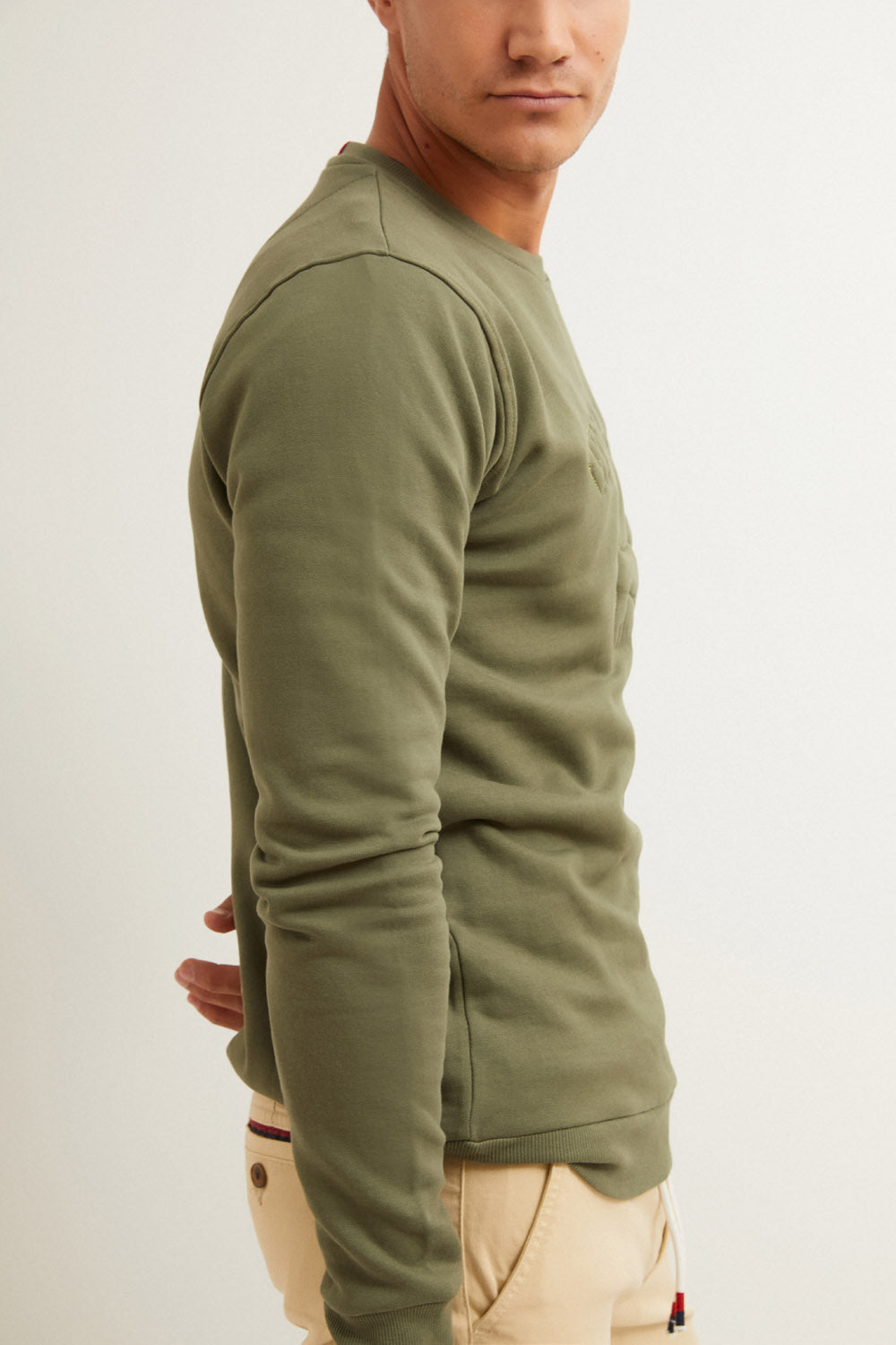 Sudadera Logo Relieve Khaki