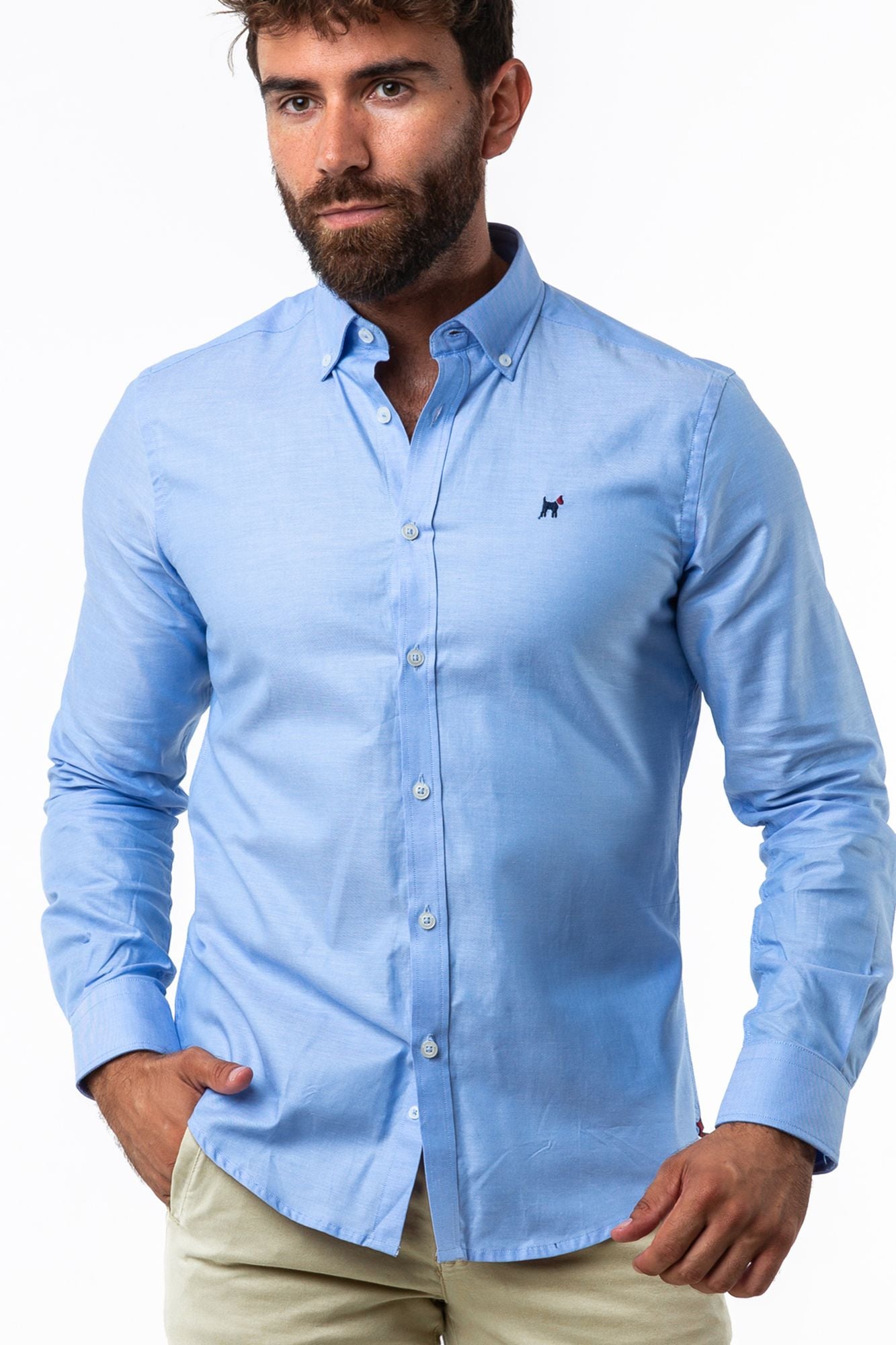 Camisa Popelín Celeste