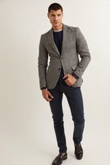 Americana Espiga Lana Gris
