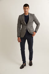 Americana Espiga Lana Gris