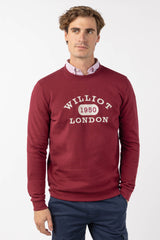 Sudadera Diseño Bordado London Burdeos