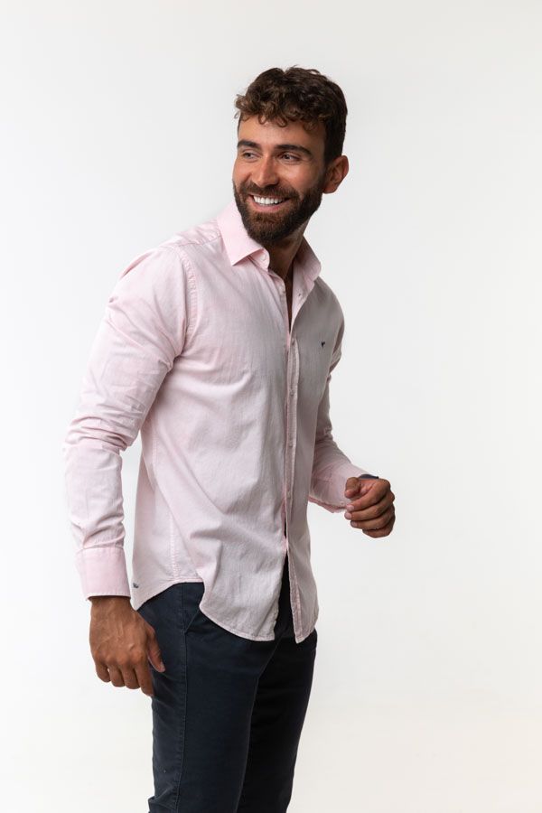 Camisa Rosa Algodón Suavizado