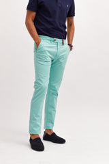 Pantalón Chino Slim Turquesa