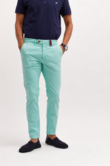 Pantalón Chino Slim Turquesa