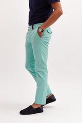 Pantalón Chino Slim Turquesa