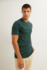 Camiseta Logo Relieve Verde Botella