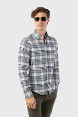 Camisa Viella Crema Marino Slim Fit