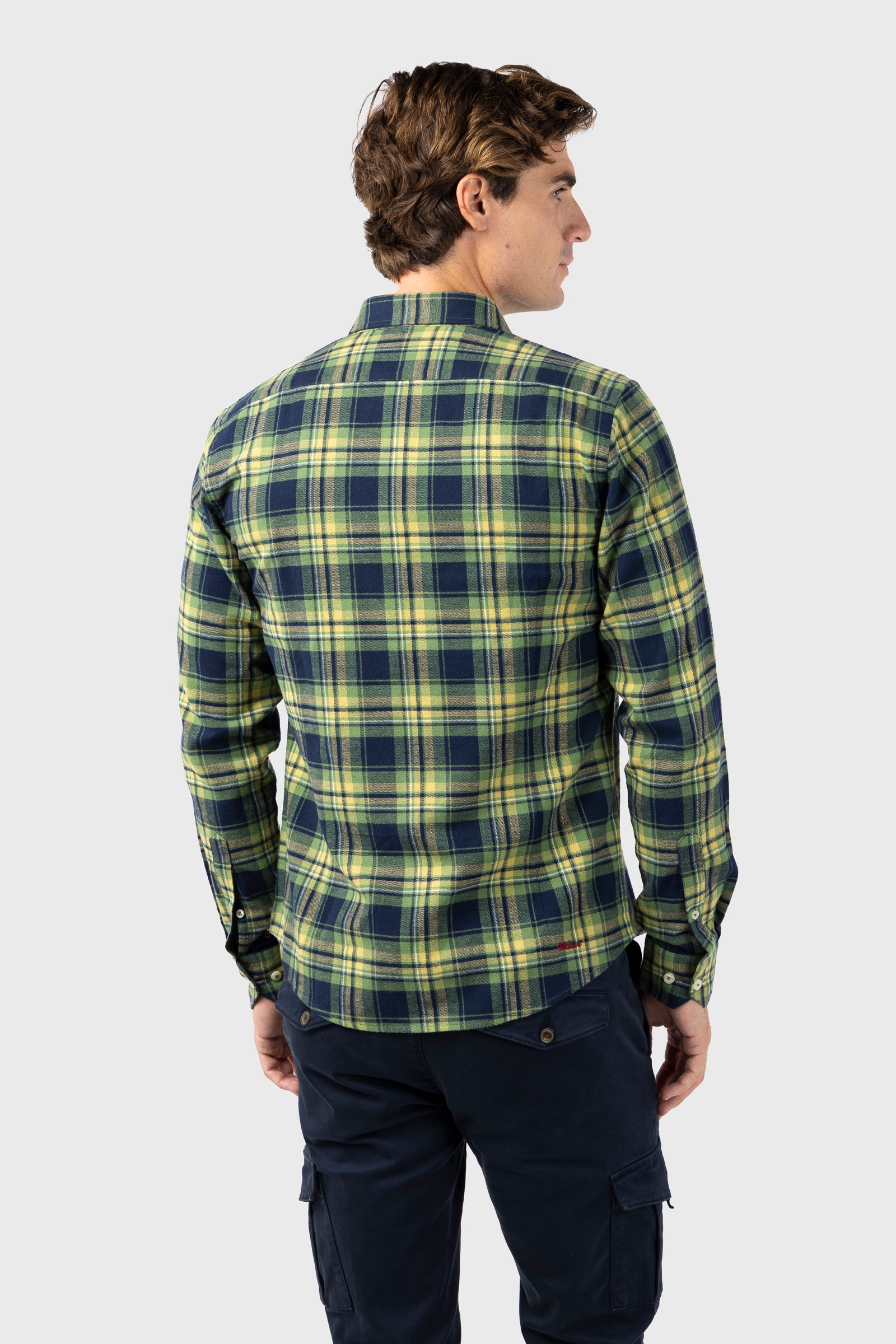 Camisa Viella Marino Verde Amarillo Slim Fit
