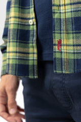 Camisa Viella Marino Verde Amarillo Slim Fit