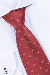 Corbata Burdeos Estampado Perro