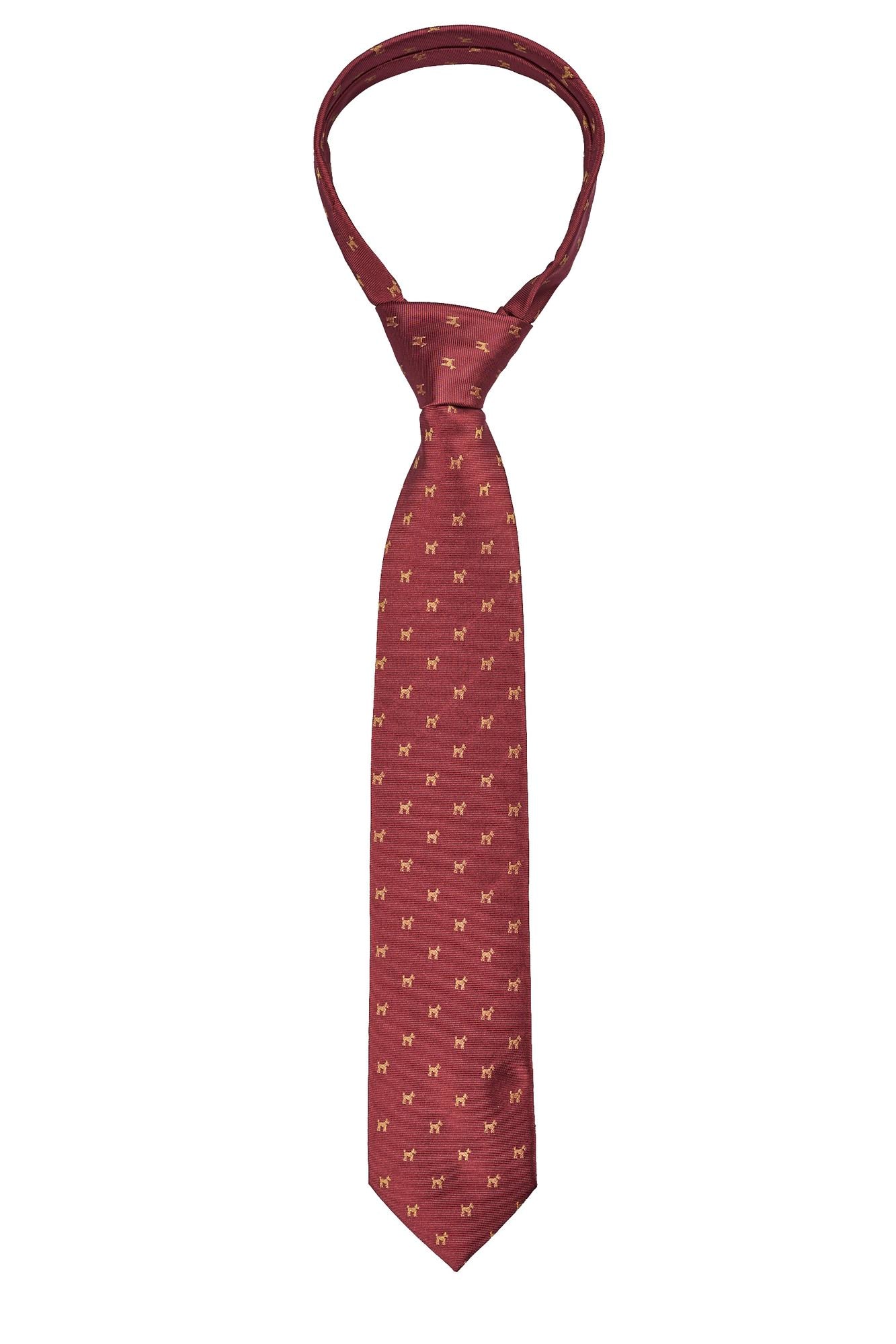 Corbata Burdeos Estampado Perro